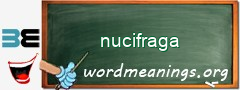 WordMeaning blackboard for nucifraga